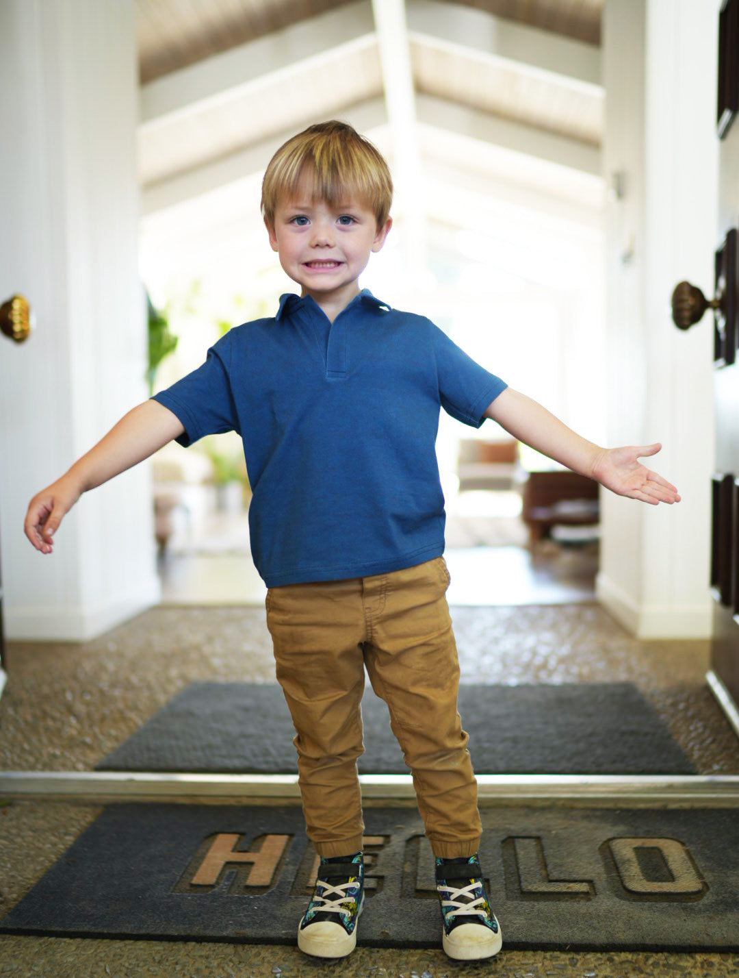 Kids Stafford Polo in Navy