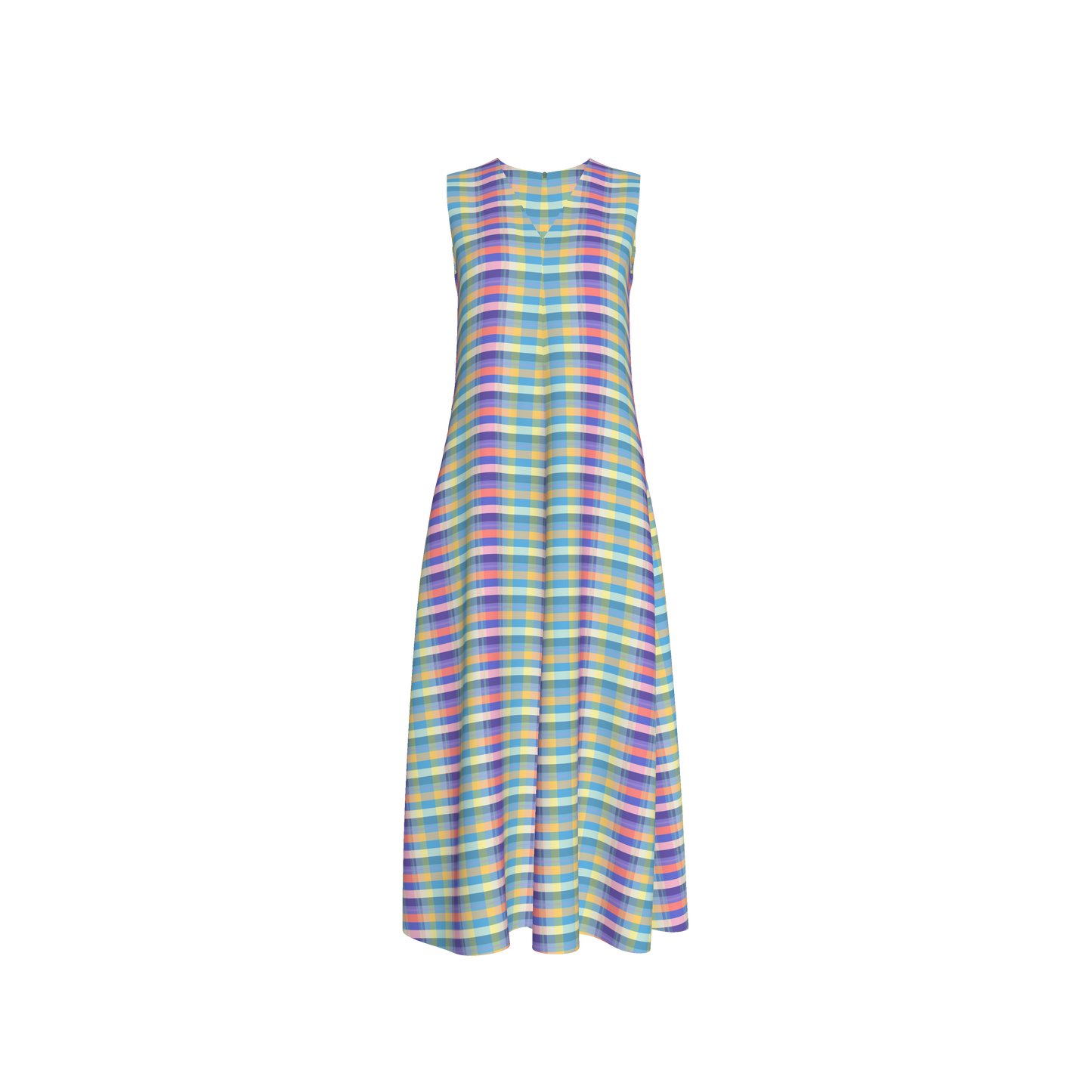 Womens Serena V-neck Dress in Spring Plaid