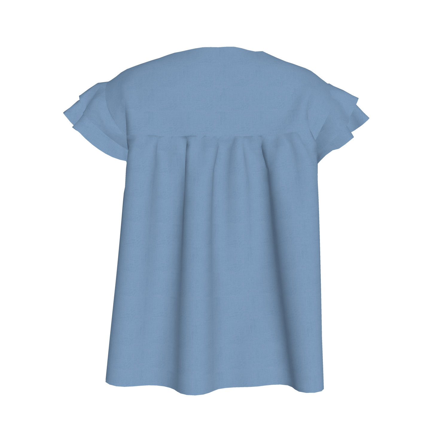Kids Farah Ruffle Top in Chambray