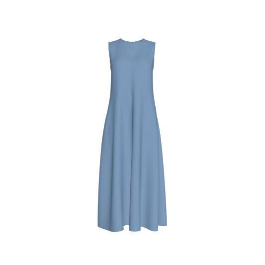 Womens Serena V-neck Dress in Chambray