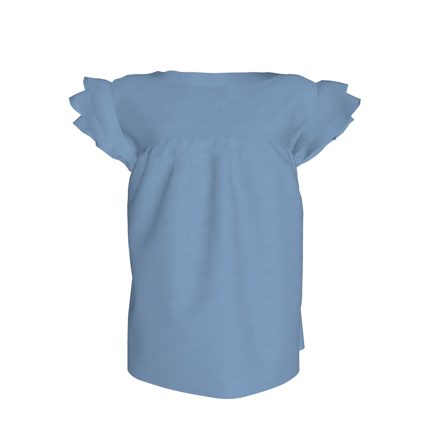 Kids Farah Ruffle Top in Chambray