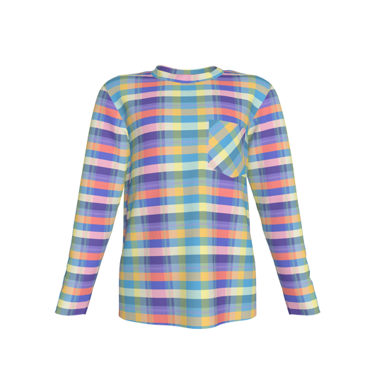 Kids Heath Pocket Tee in Spring Plaid