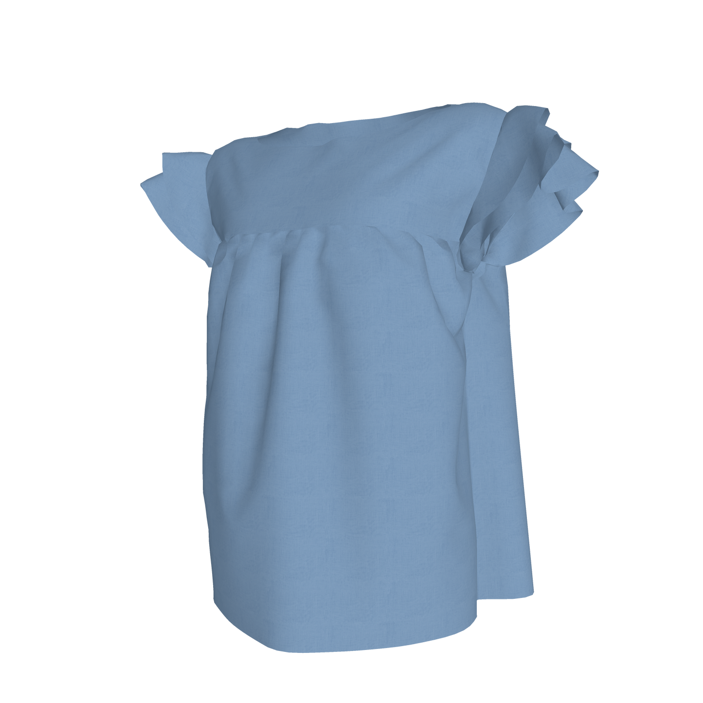 Kids Farah Ruffle Top in Chambray