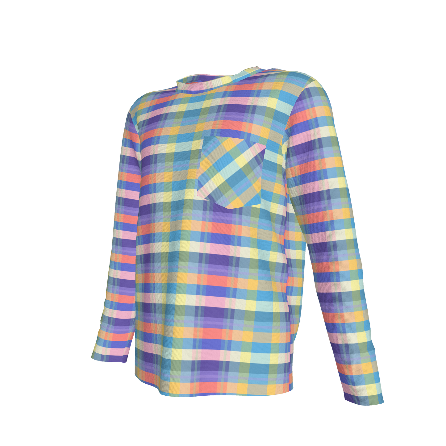 Kids Heath Pocket Tee in Spring Plaid