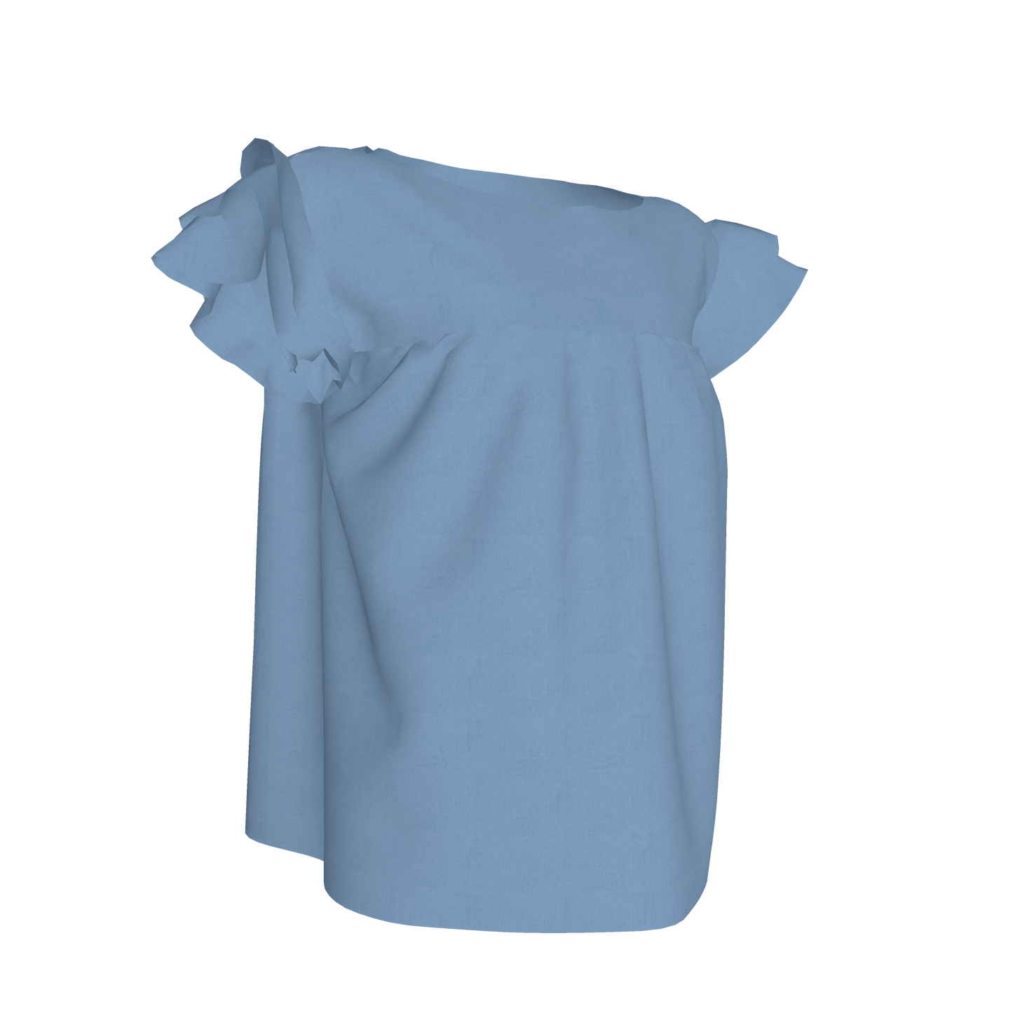 Kids Farah Ruffle Top in Chambray