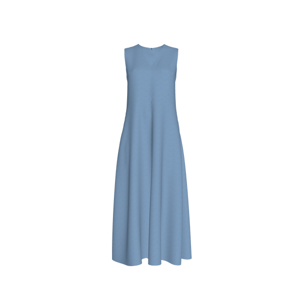 Womens Serena V-neck Dress in Chambray